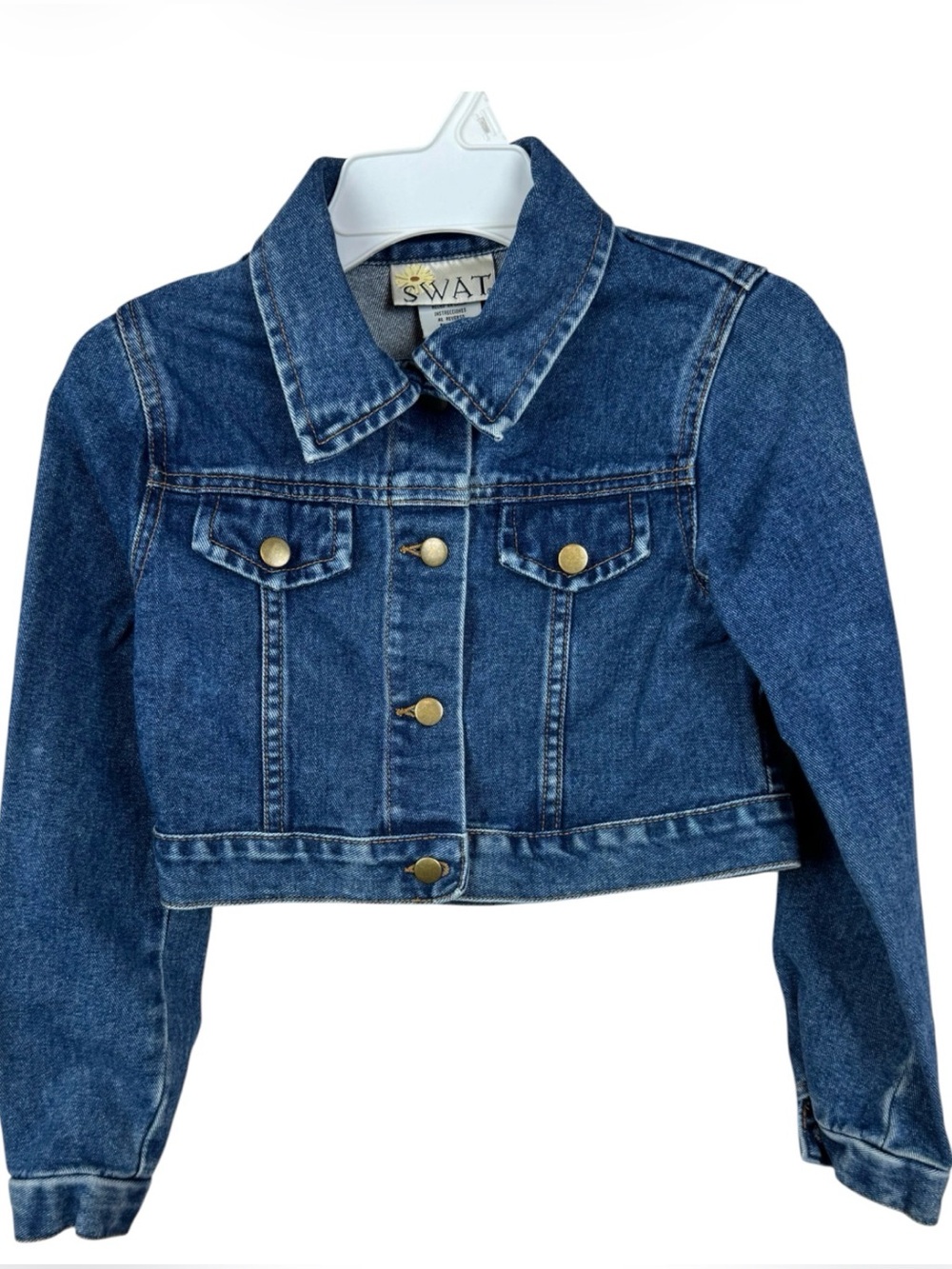 Vintage SWAT kids cropped denim jacket size 7